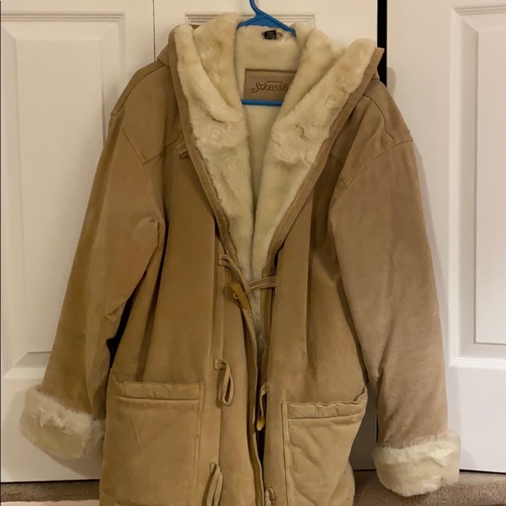 Authentic St. John’s Bay Suede and Fur Jacket